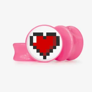 Plug Coração em Pixels - Base Selecionável - Coração