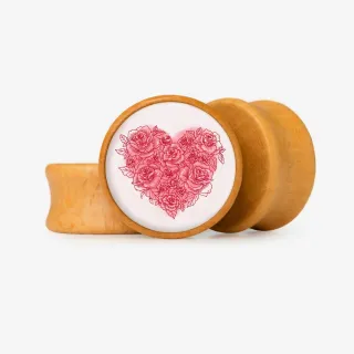 Plug Flores do Amor com estampa de flores delicadas e românticas