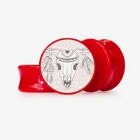 Plug Cabeça de Boi Tribal – Acrílico, Aço ou Madeira