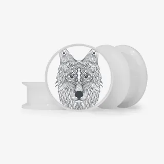 Plug O Lobo Base em base selecionavel com estampa de lobo tribal