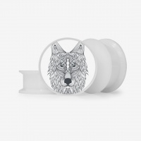 Plug O Lobo Base – Alargador Tribal com Estampa de Lobo