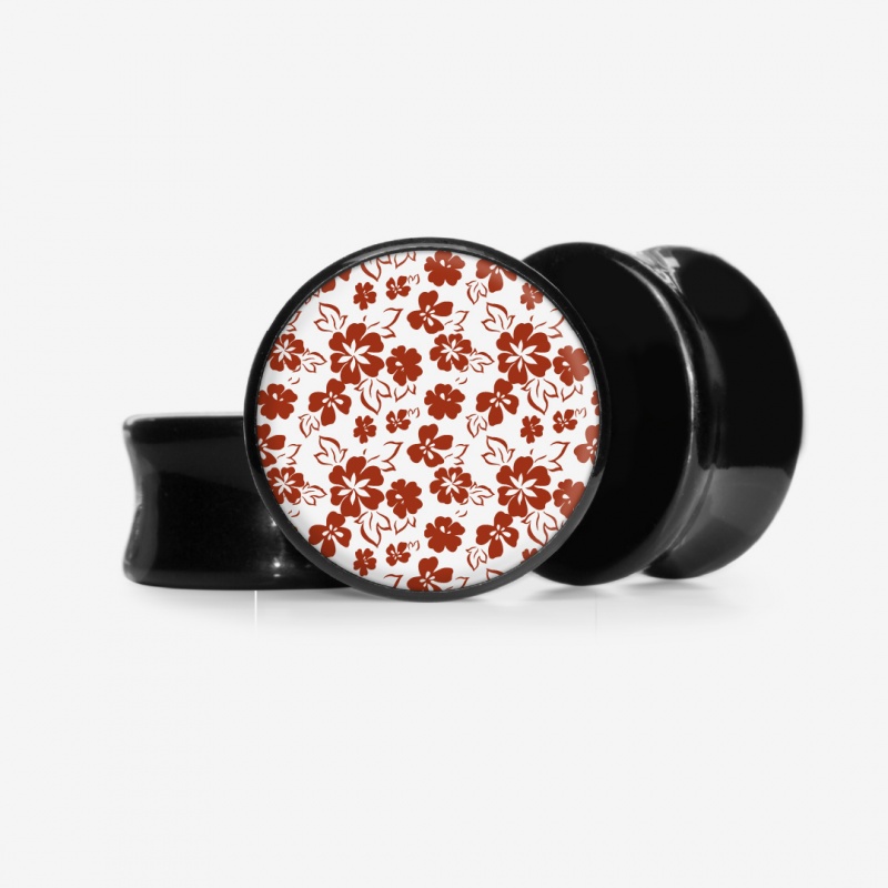 Plug Flores Vermelhas - Base Selecionável - Floral