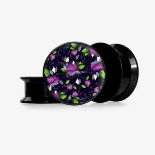 Plug Flores Ébano - Base Selecionável - Floral