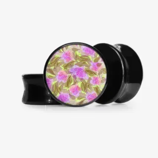 Plug Flores Tracejadas - Base Selecionável - Floral