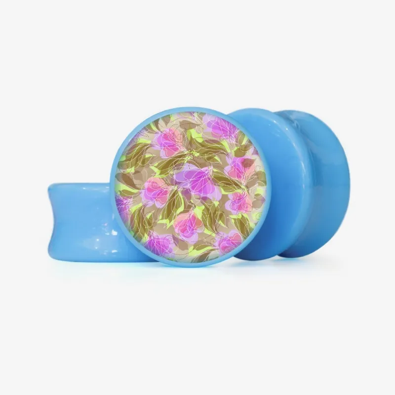 Plug Flores Tracejadas - Base Selecionável - Floral