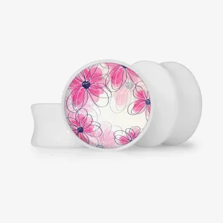 Plug Flores Circulantes com estampa floral colorida e base selecionável