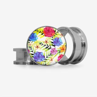 Plug Flores Vibrantes - Base Selecionável - Floral