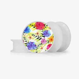 Plug Flores Vibrantes - Base Selecionável - Floral