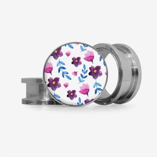 Plug Flores Aquarela - Base Selecionável - Floral
