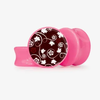 Plug Flores de Marcelli com estampa floral colorida e base selecionável