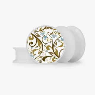 Plug Flores Elegantes - Base Selecionável - Floral