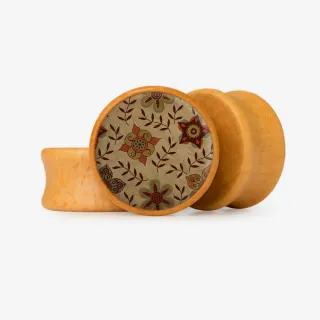 Plug Flores do Egito com estampa floral egípcia e base selecionável