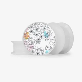 Plug Flores Aquarela 2 - Base Selecionável - Floral