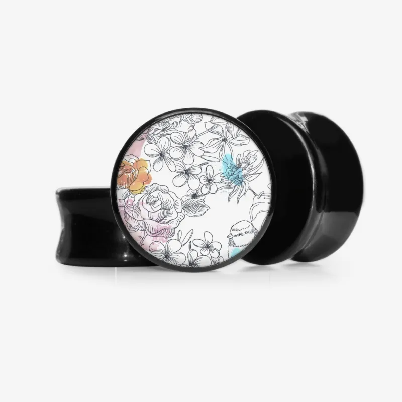 Plug Flores Aquarela 2 - Base Selecionável - Floral