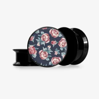 Plug Rosa Prima com estampa floral delicada e base selecionável