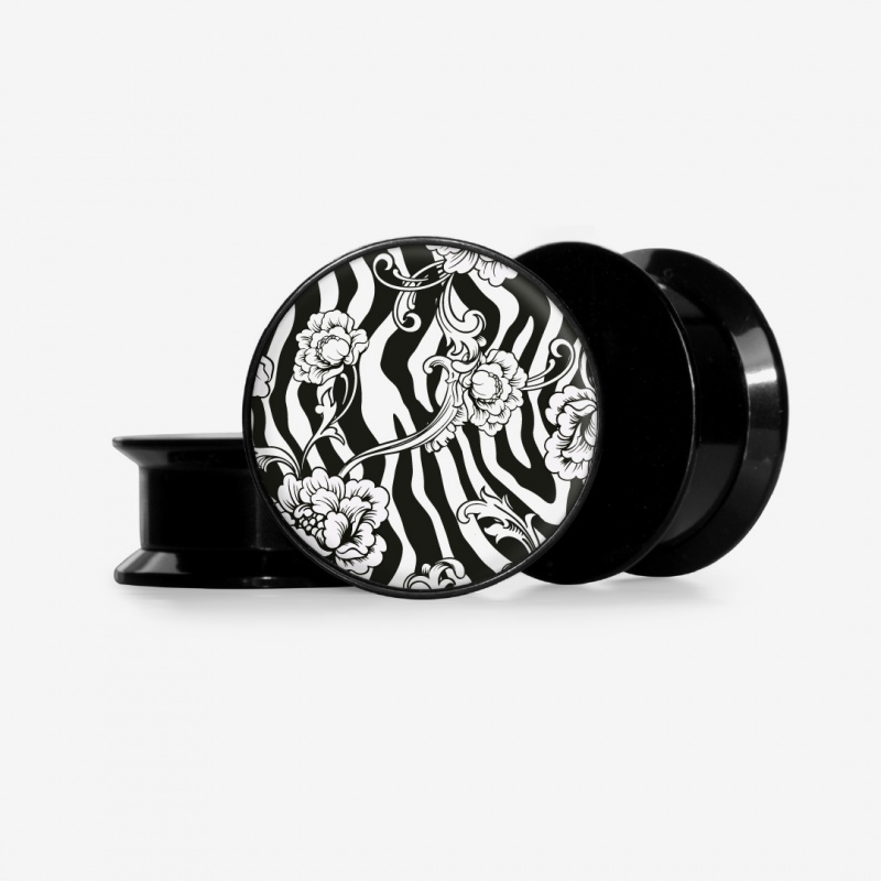 Plug O Cravo com Estampa Floral e Fundo de Zebra