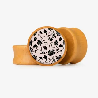 Plug Rosa Negra - Base Selecionável - Floral