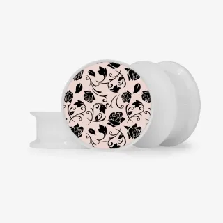 Plug Rosa Negra - Base Selecionável - Floral