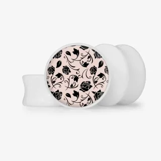 Plug Rosa Negra - Base Selecionável - Floral