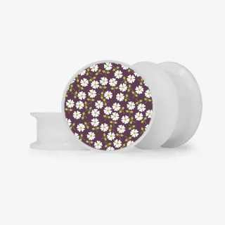 Plug Flores Branquinhas - Base Selecionável - Floral