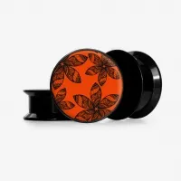 Plug Laranja Selvagem com Estampa Floral Vibrante | ALARGS