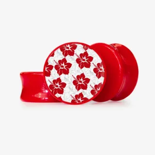 Plug Hibiscos Vibrantes - Base Selecionável - Floral