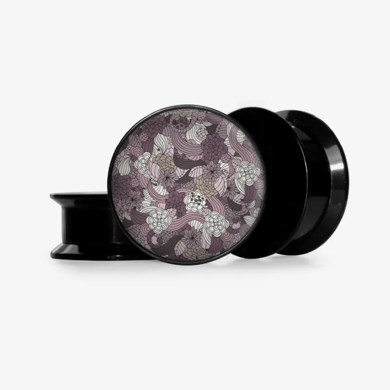 “Plug Festival do Lotus com estampa floral mística – alargador flor de lótus”