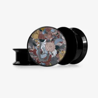 Plug Festival de Flores com estampa floral colorida e fundo vibrante