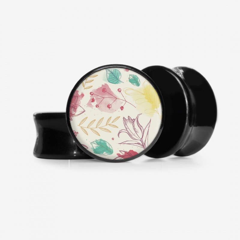 Plug Flores Aquarela 3 - Base Selecionável - Floral