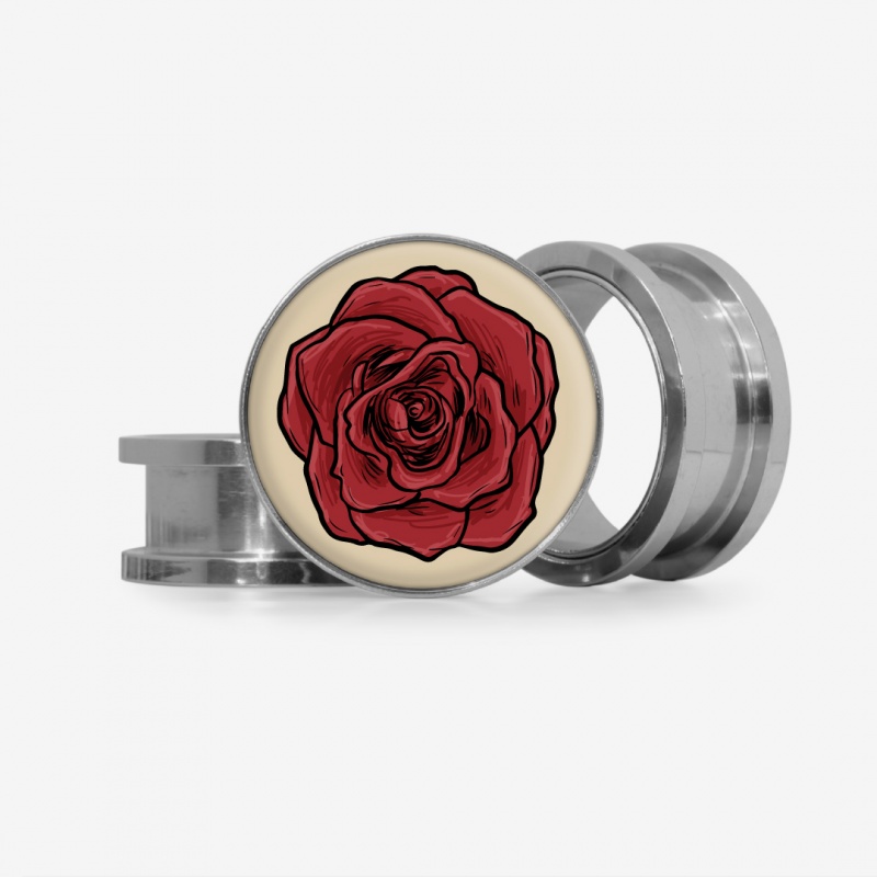 Plug Rosa Vintage - Base Selecionável - Floral