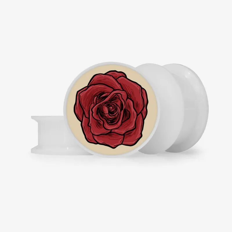 Plug Rosa Vintage - Base Selecionável - Floral