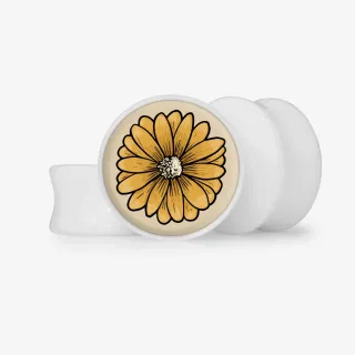 Plug Flor Bege Vintage - Base Selecionável - Floral