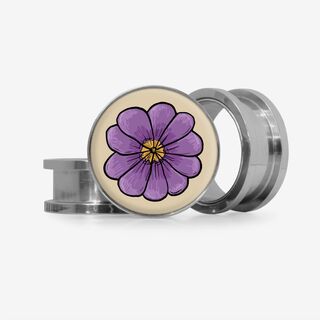 Plug Violeta Vintage - Base Selecionável - Floral