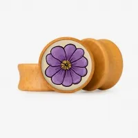 Plug Violeta Vintage – Alargador Floral Roxo Estampado