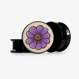 Plug Violeta Vintage - Base Selecionável - Floral
