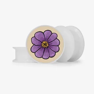 Plug Violeta Vintage - Base Selecionável - Floral