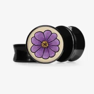 Plug Violeta Vintage - Base Selecionável - Floral