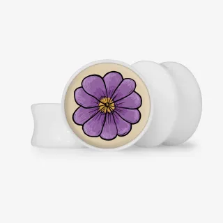 Plug Violeta Vintage - Base Selecionável - Floral