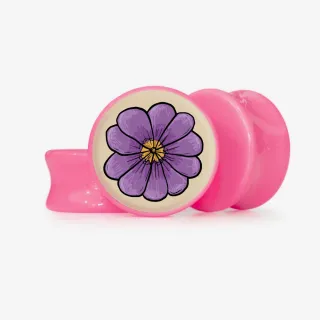 Plug Violeta Vintage - Base Selecionável - Floral