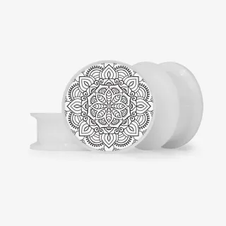 Plug Mandala Base Selecionável com estampa colorida vibrante