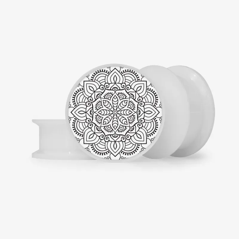 Plug Mandala Base Selecionável com estampa colorida vibrante