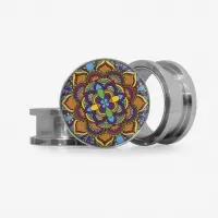 Plug Mandala 2 Base com Estampa Étnica e Base Selecionável