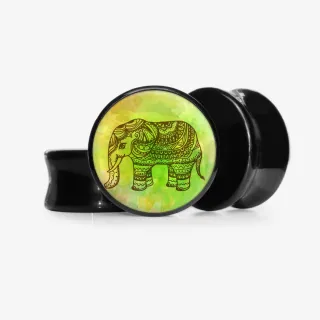 Plug Elefante Indiano Base com arte espiritual e design estilo indiano