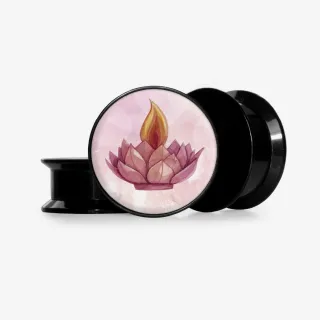 Plug com estampa de lótus inspirado no Diwali com base selecionável