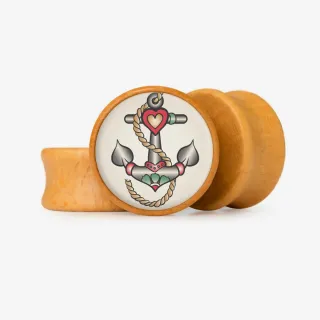 Plug Ancora Coração - Base Selecionável - Old School