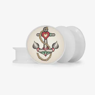 Plug Ancora Coração - Base Selecionável - Old School