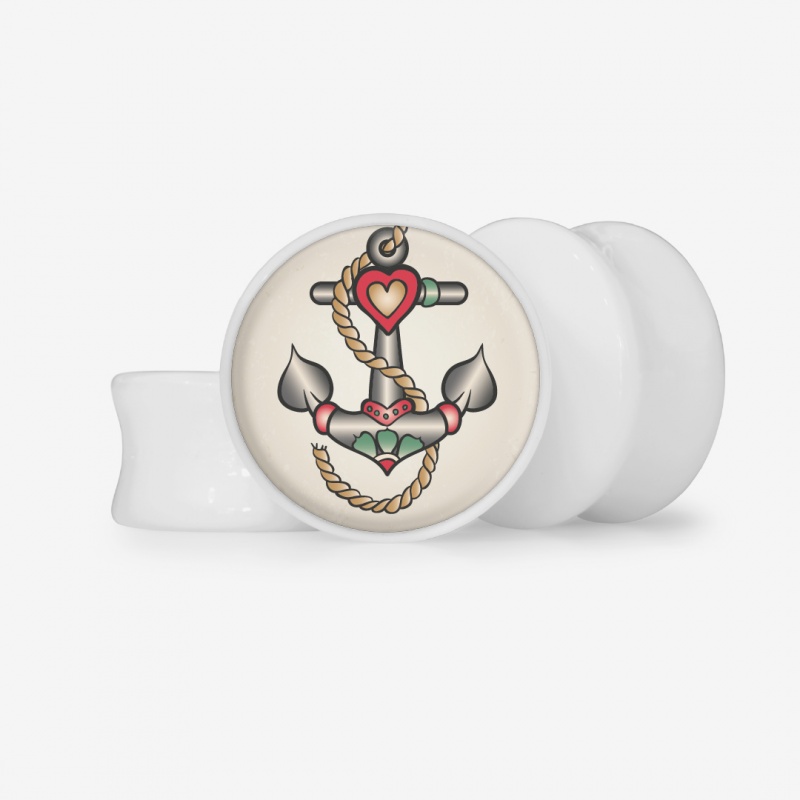 Plug Ancora Coração - Base Selecionável - Old School