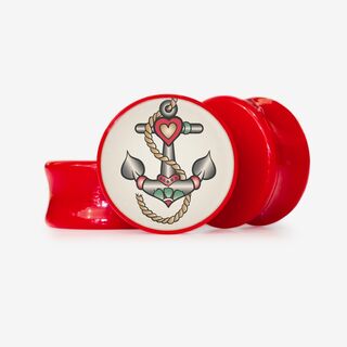 Plug Ancora Coração - Base Selecionável - Old School