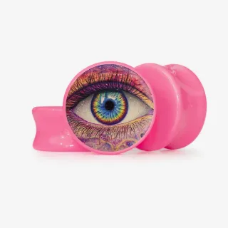 Plug Iris Cores Base – alargador iridescente com visual arco‑íris.