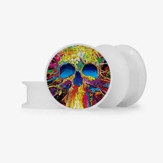 Plug Caveira Psicodélica 2 - Base Selecionável - Caveira